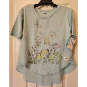 Disney Store Alice In Wonderland T Shirt Top Blue Animators Collection Small New